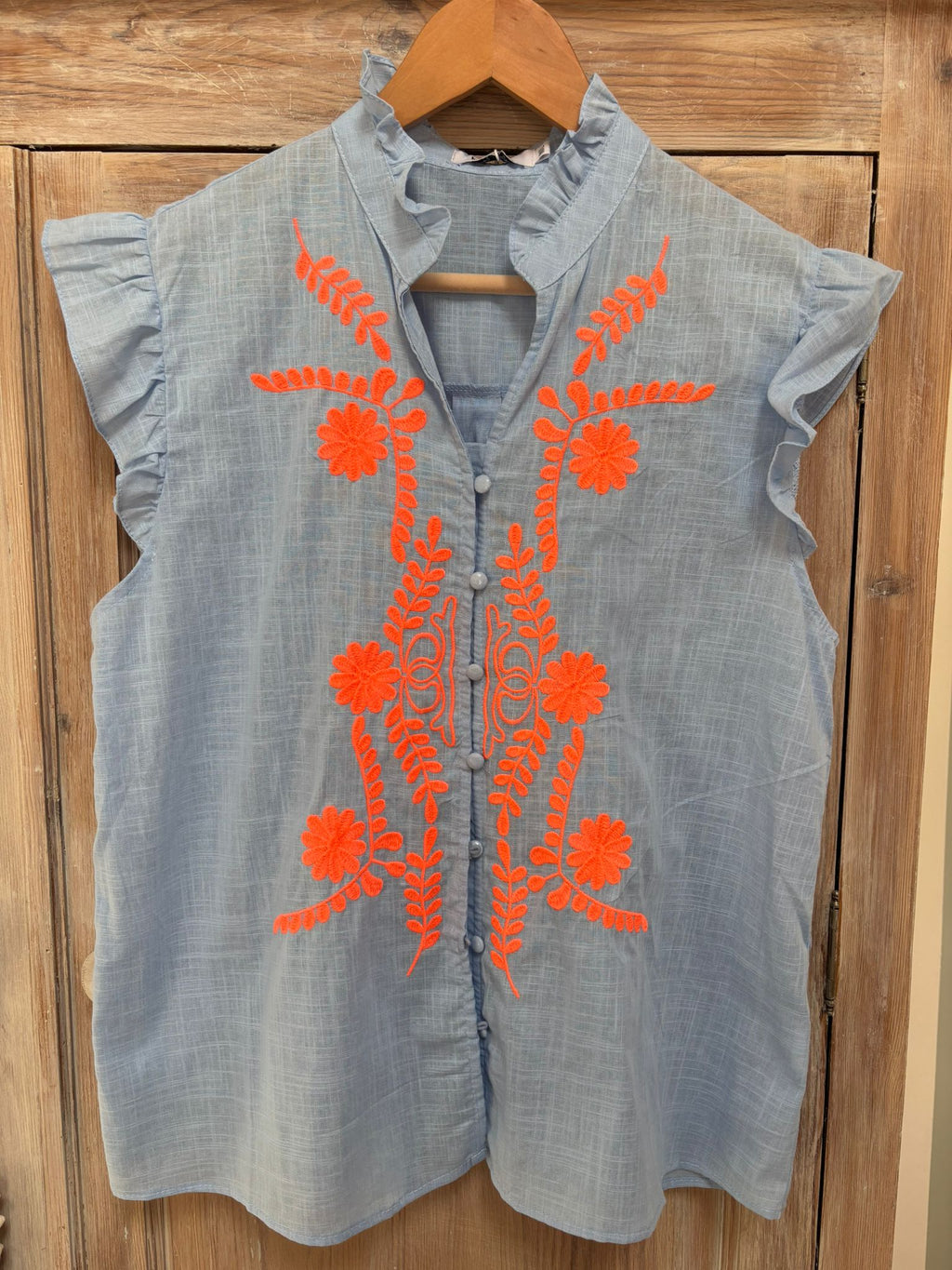 Frill neck shirt