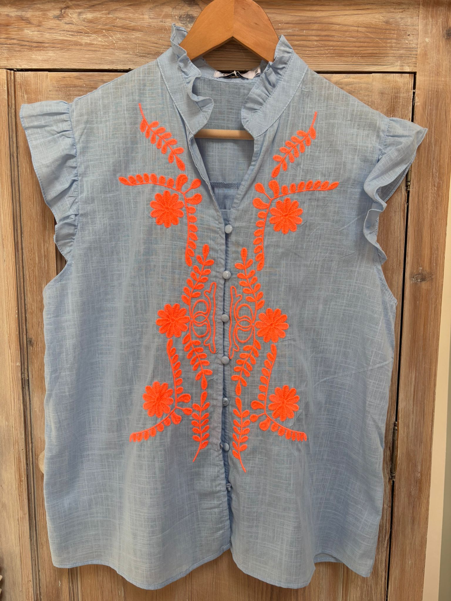 Frill neck shirt