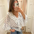 Spotty frill top