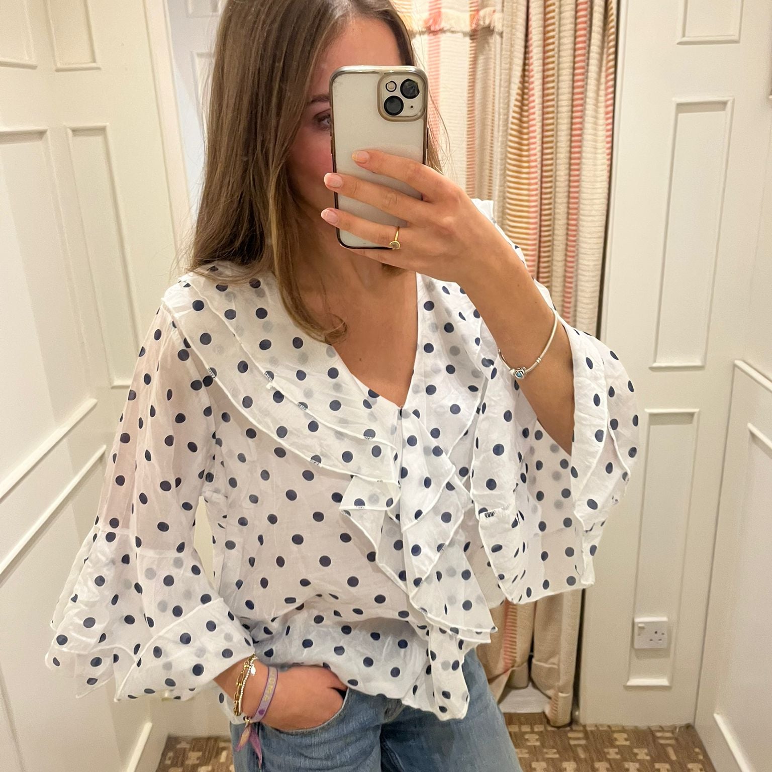 Spotty frill top