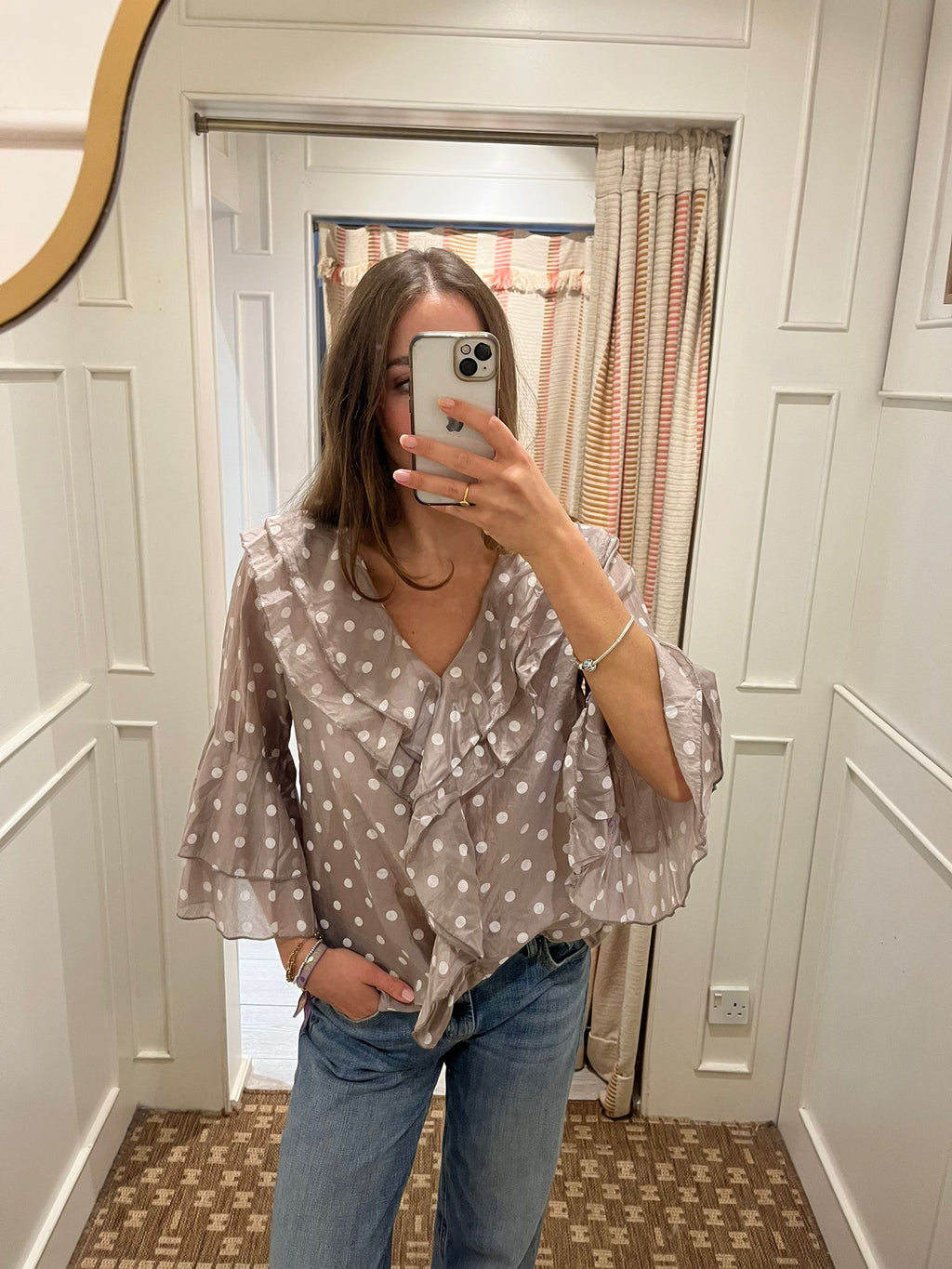 Spotty frill top