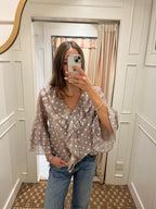 Spotty frill top