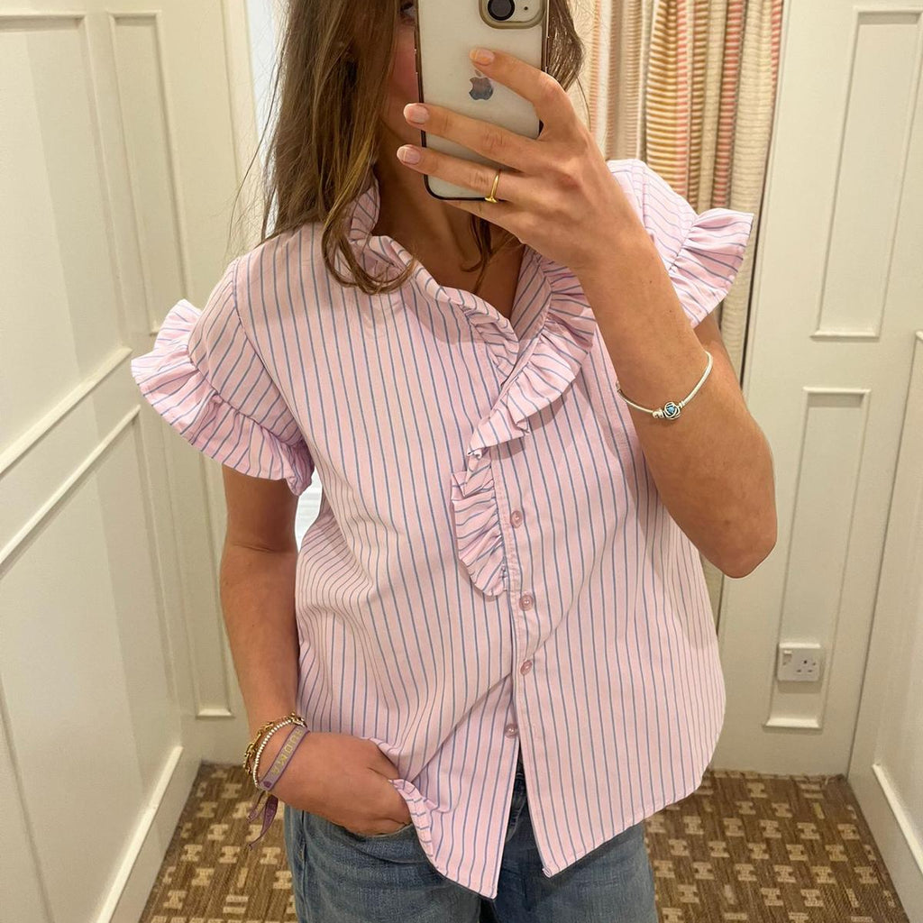 Frill neck shirt
