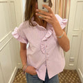 Frill neck shirt