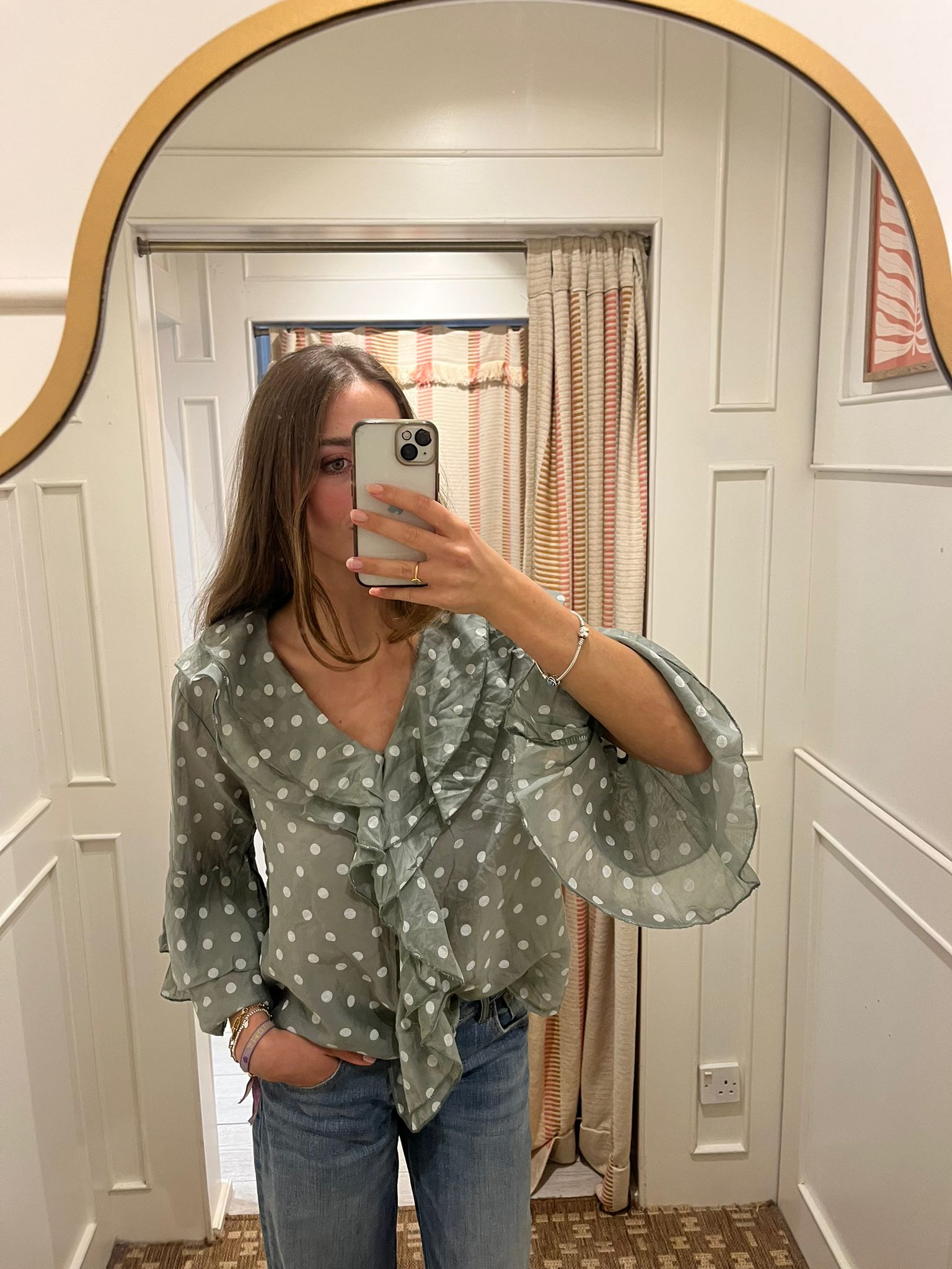 Spotty frill top