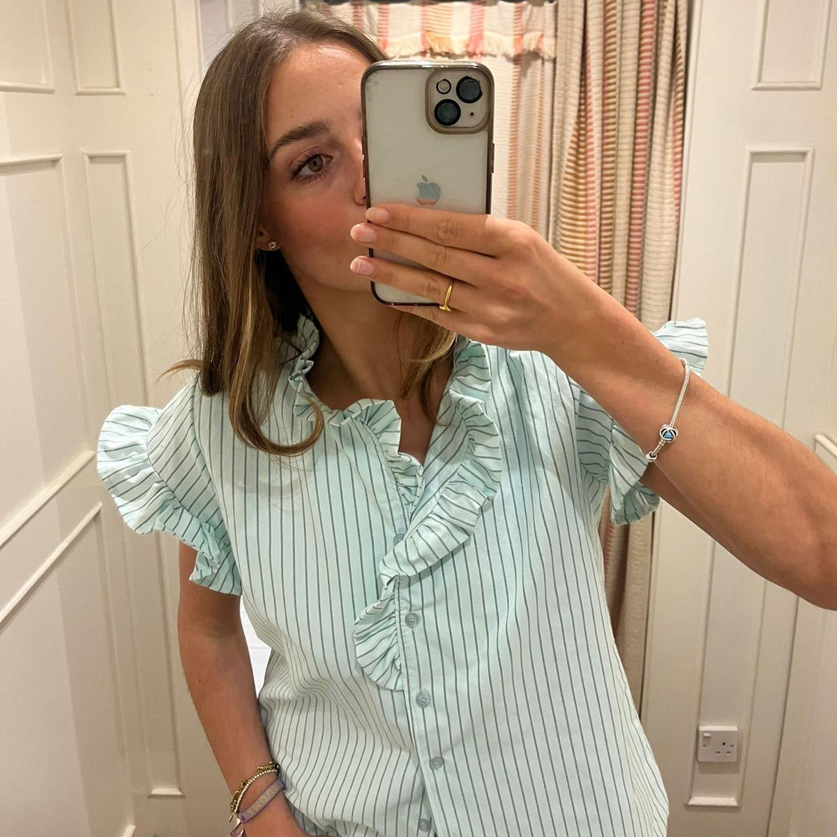 Frill neck shirt