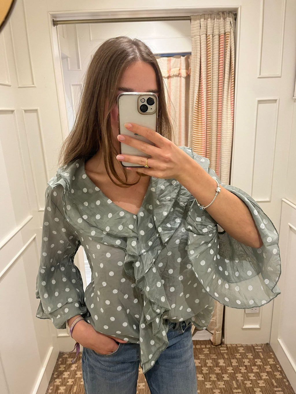 Spotty frill top