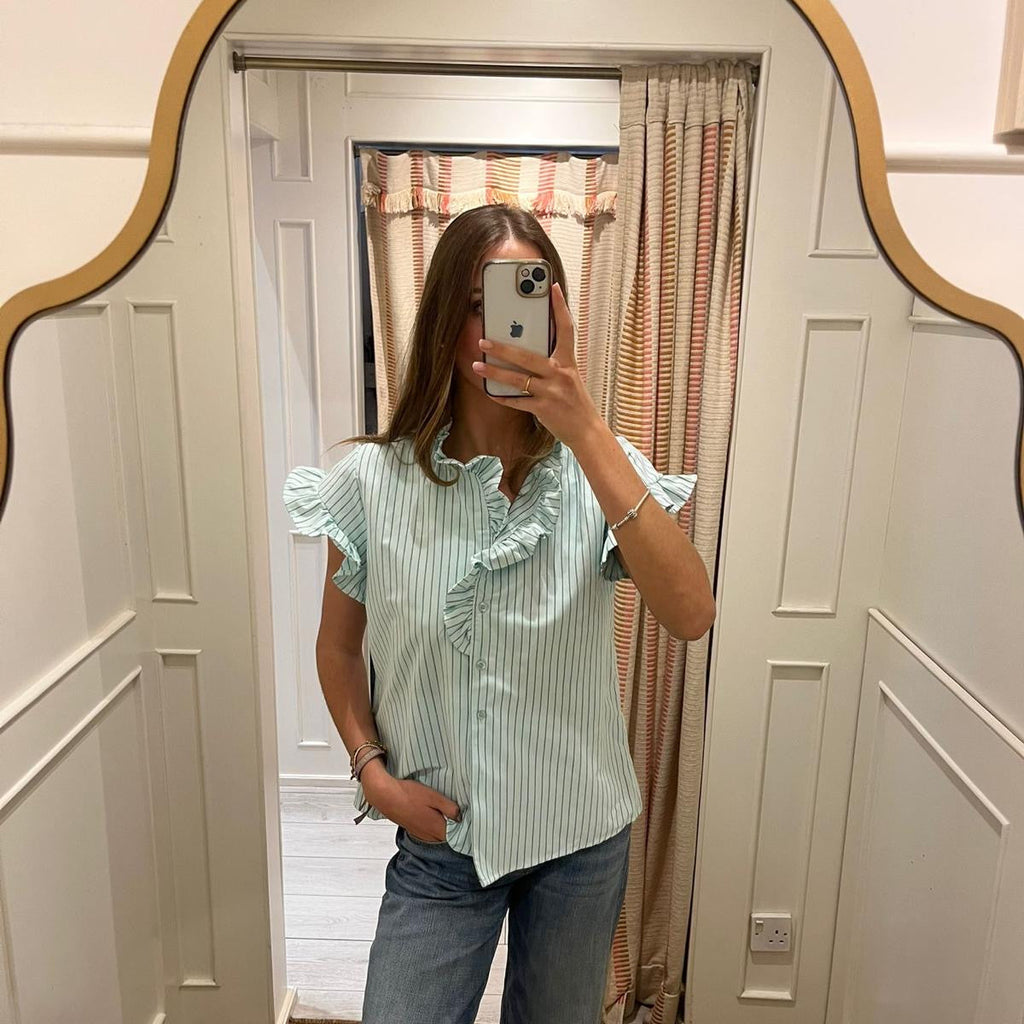Frill neck shirt