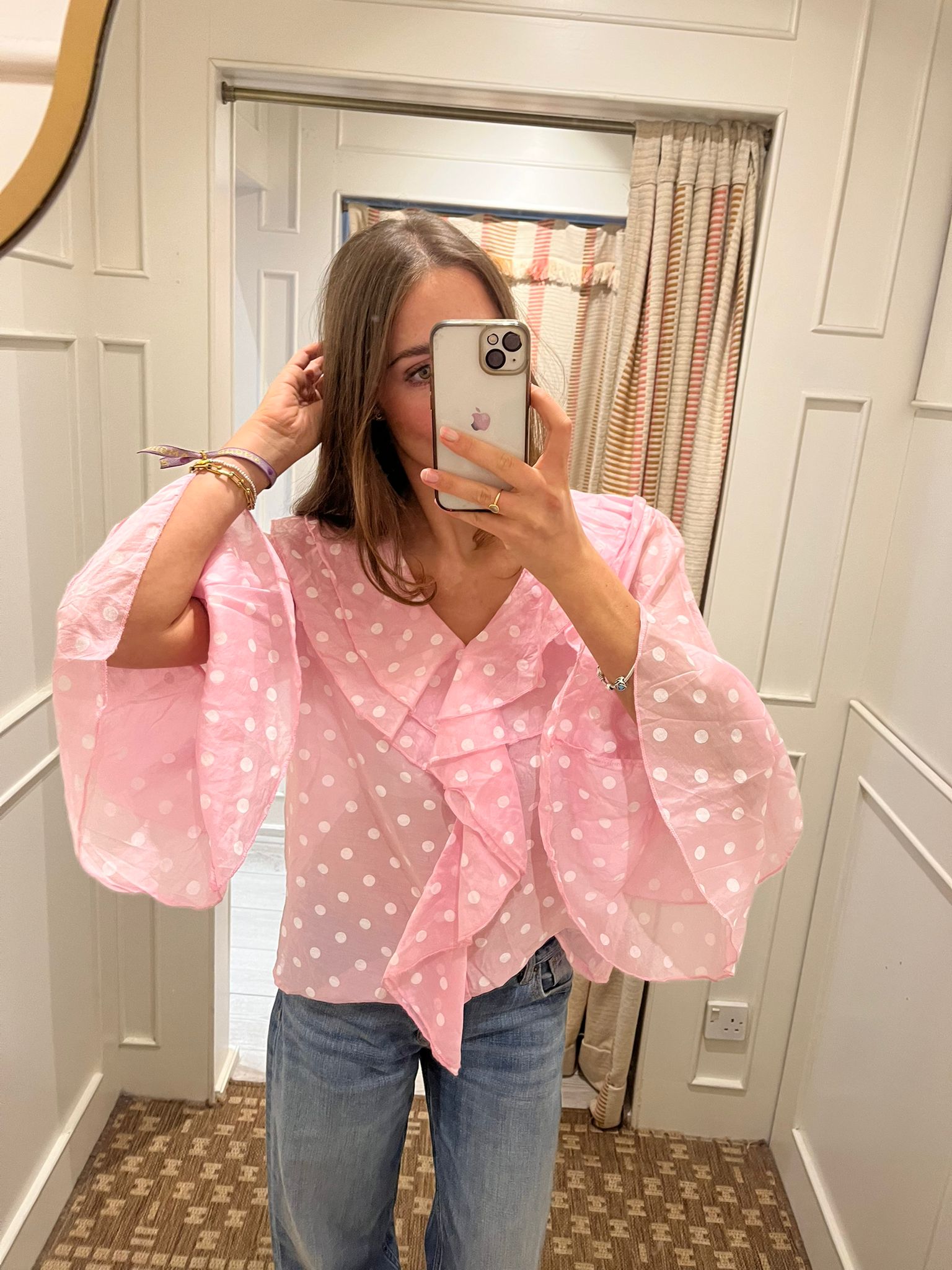 Spotty frill top