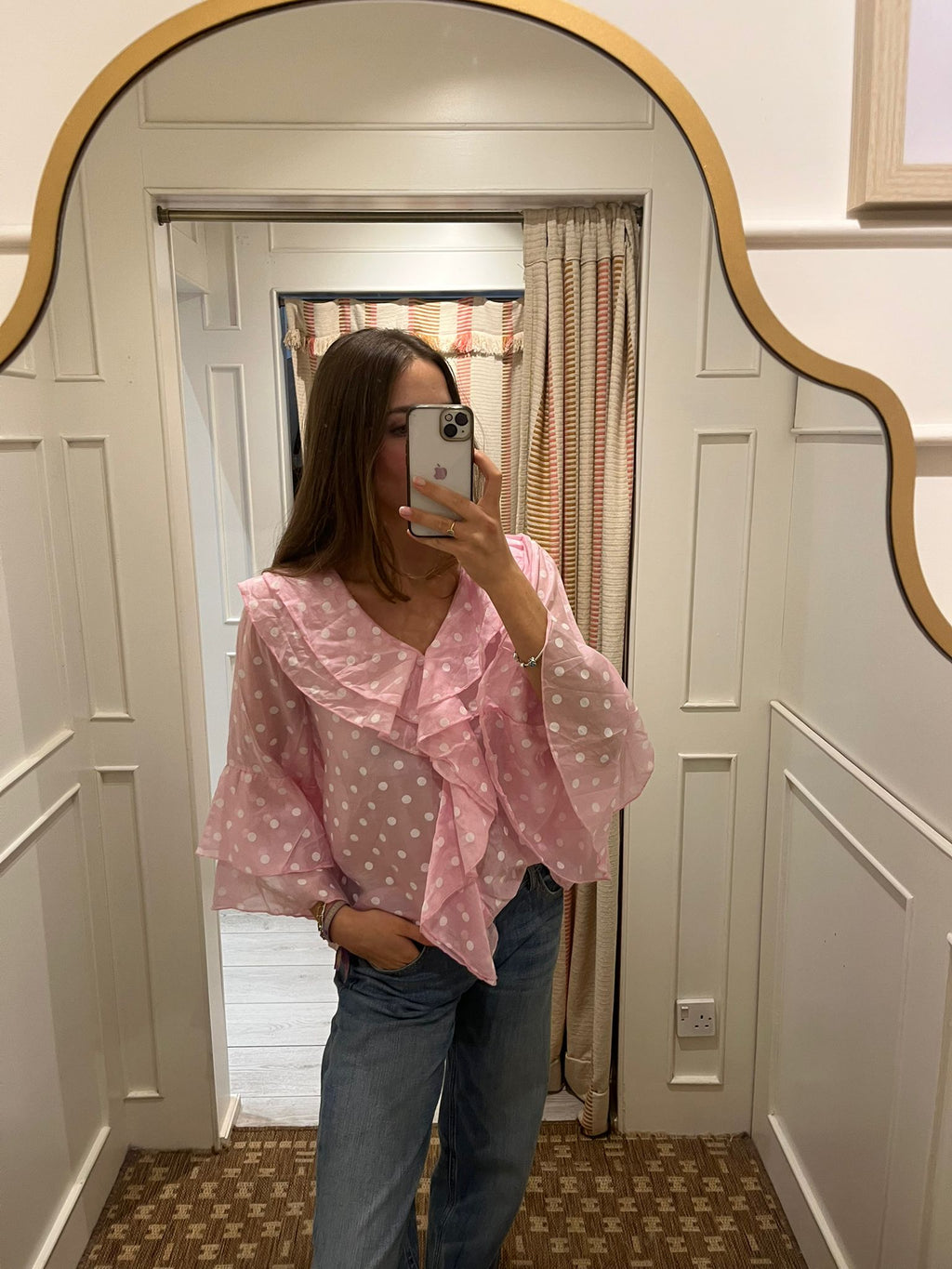 Spotty frill top