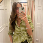 Cotton stripe shirt Chartreuse