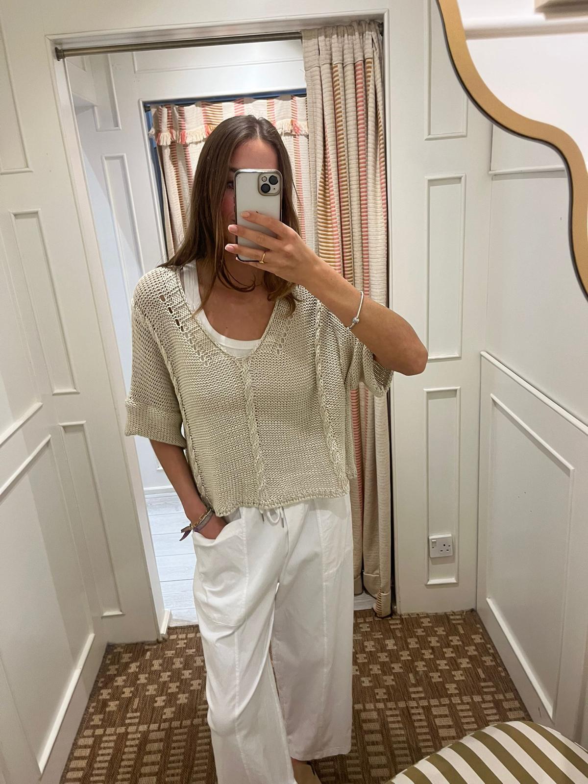 Rope detail cropped sweater