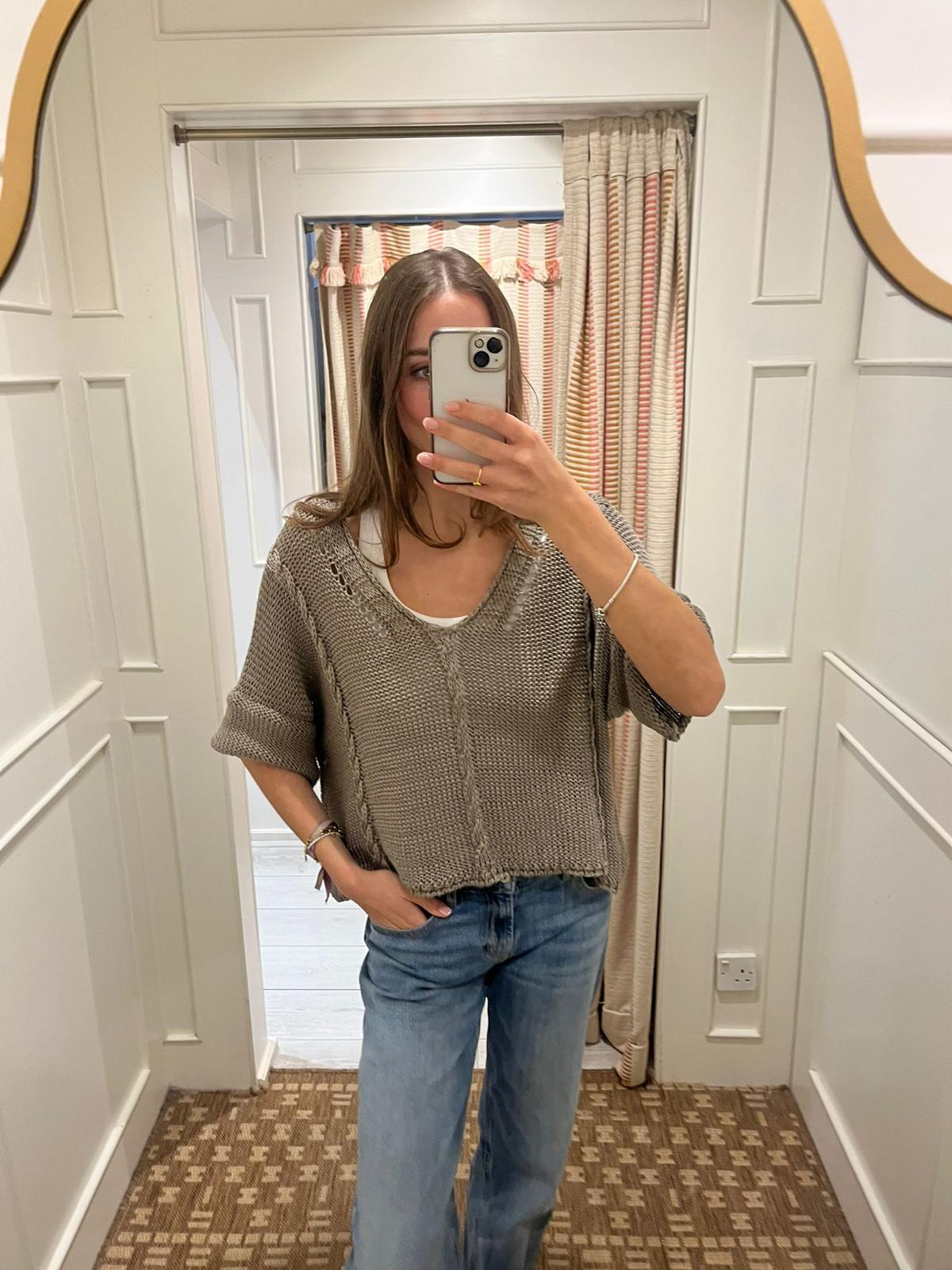 Rope detail cropped sweater