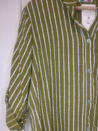 Cotton stripe shirt Chartreuse