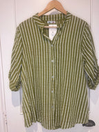 Cotton stripe shirt Chartreuse