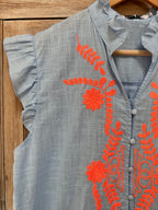 Frill neck shirt
