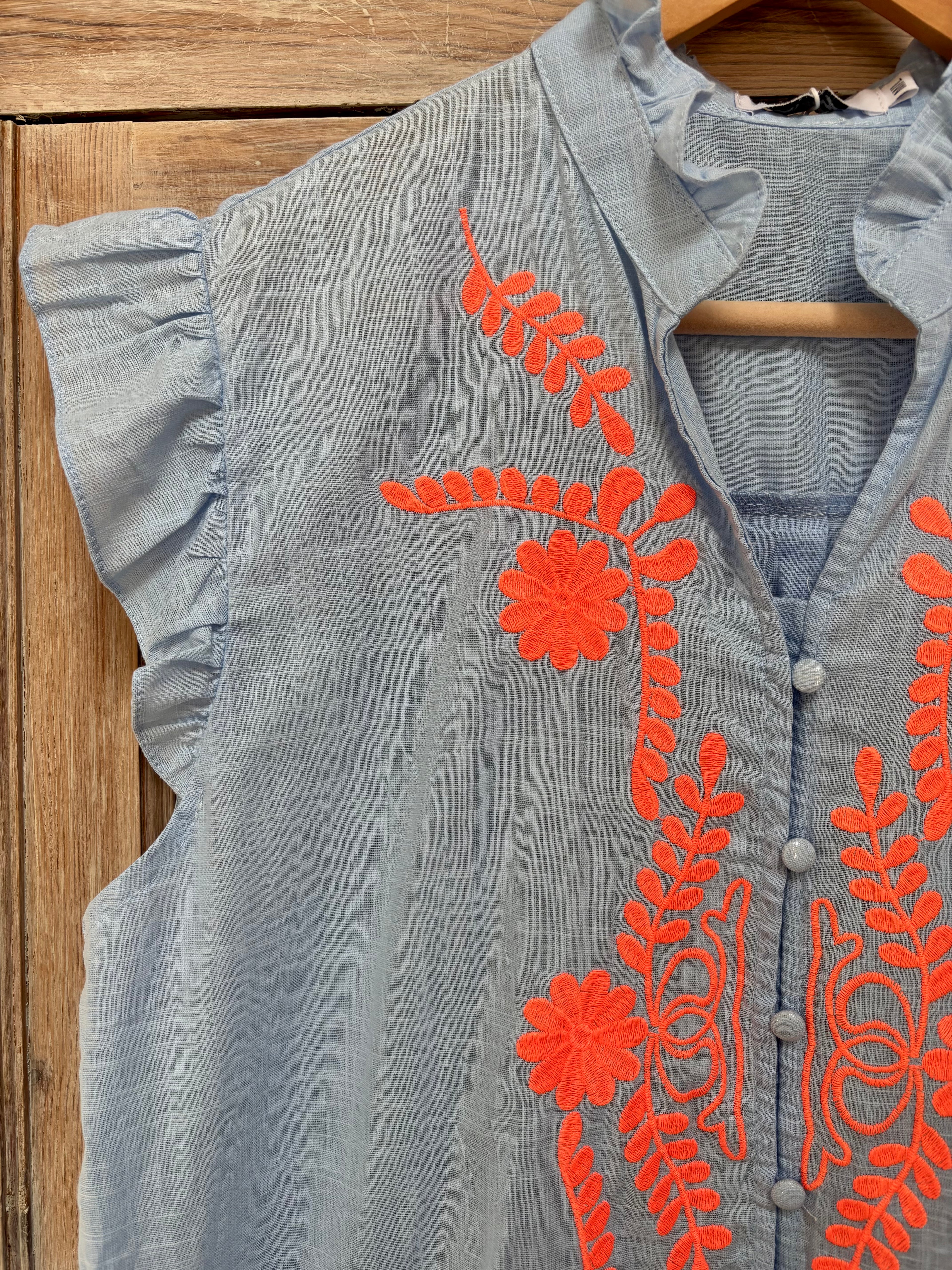 Frill neck shirt