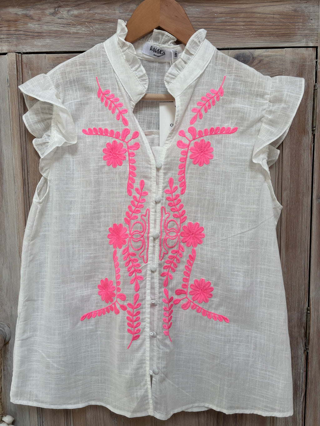 Frill neck shirt