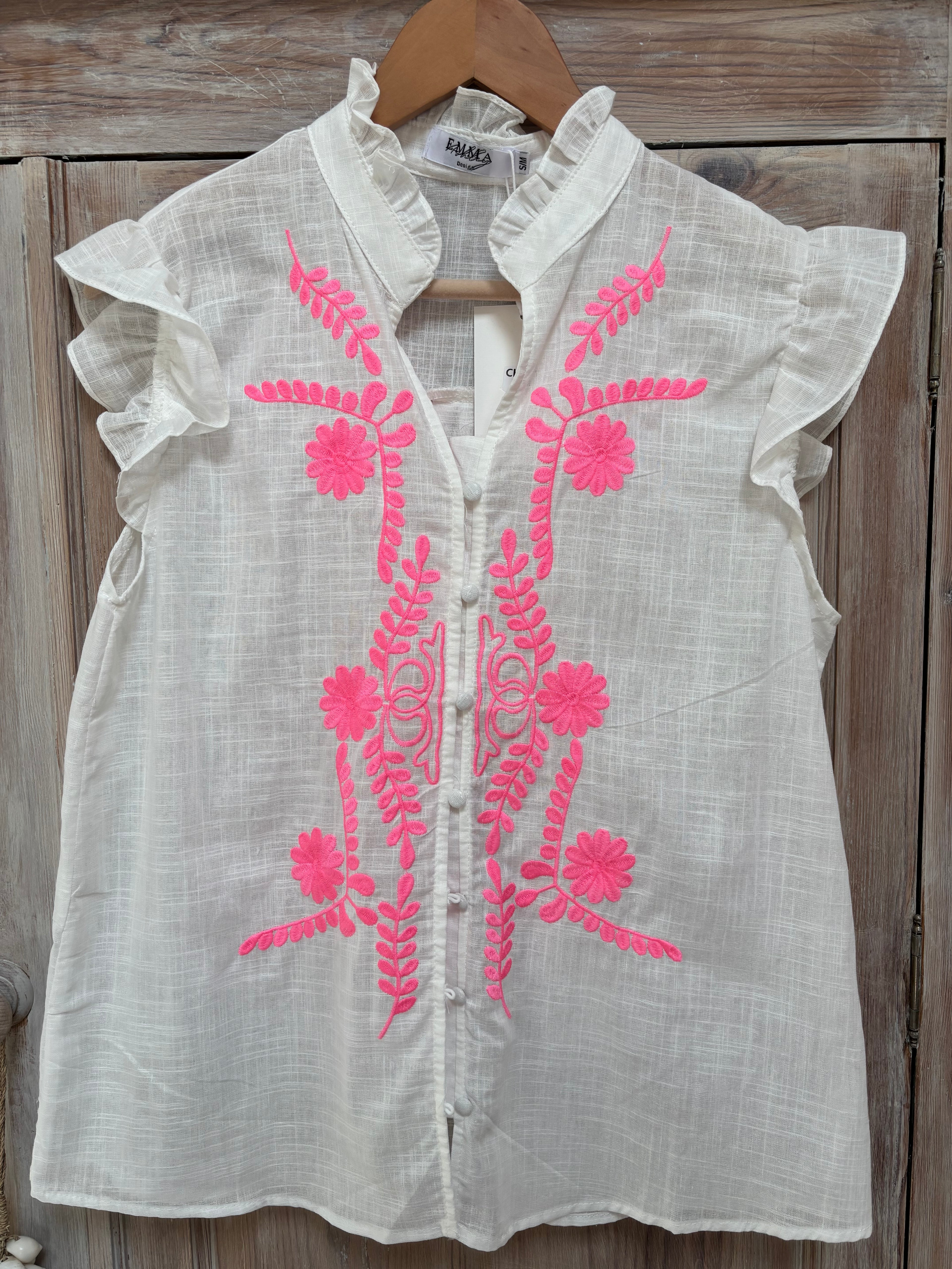 Frill neck shirt