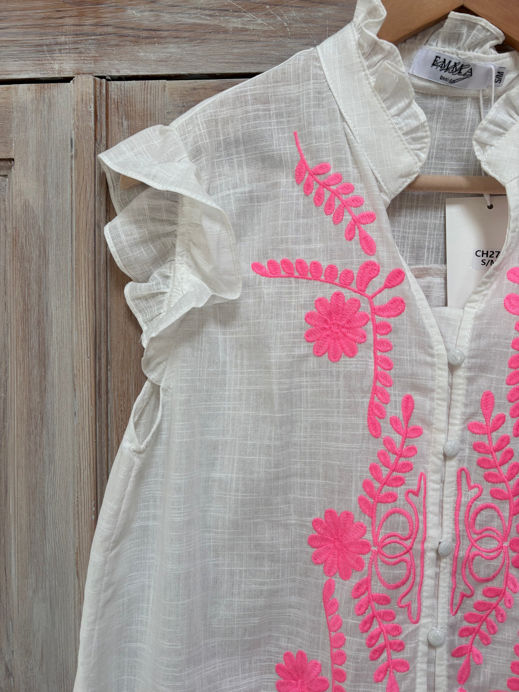 Frill neck shirt