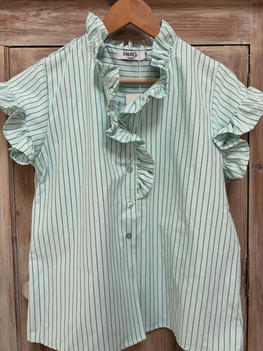 Frill neck shirt