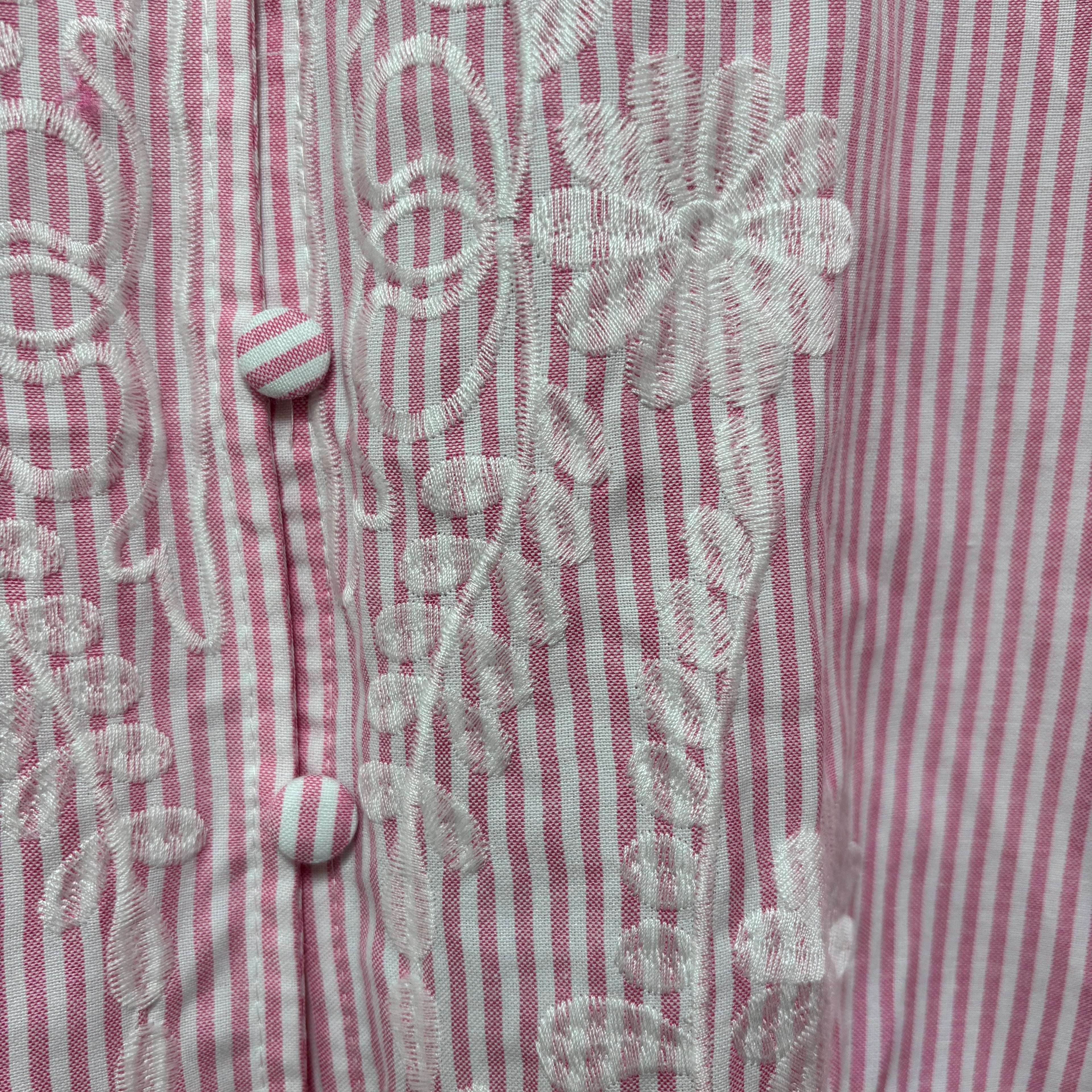 Frill neck embroidered shirt