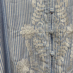 Frill neck embroidered shirt