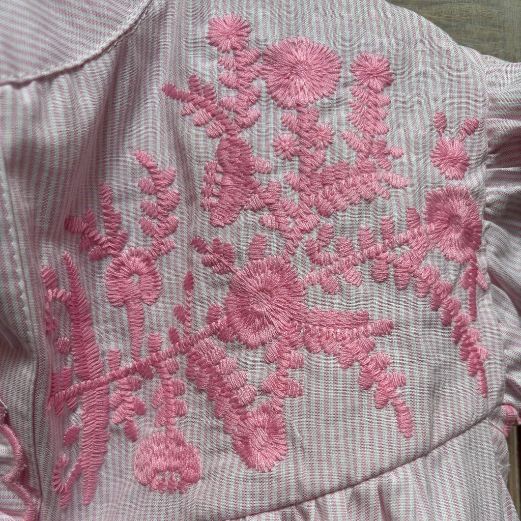 Frill neck shirt with Embroidery detail