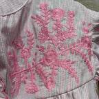 Frill neck shirt with Embroidery detail