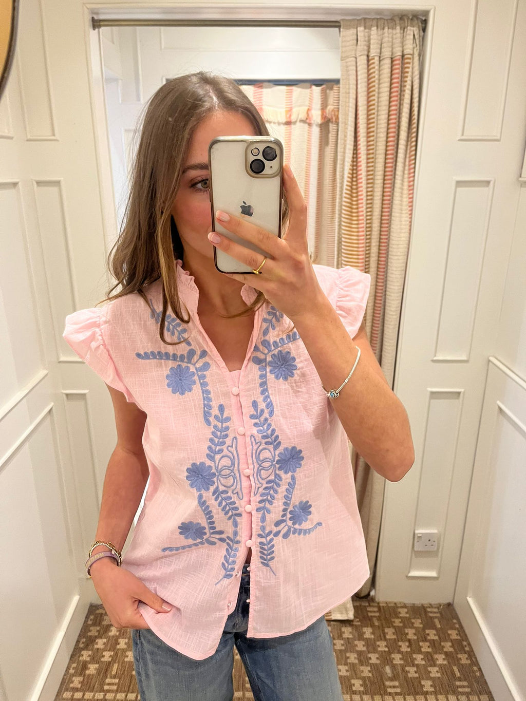 Frill neck shirt