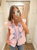 Frill neck shirt
