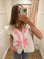 Frill neck shirt