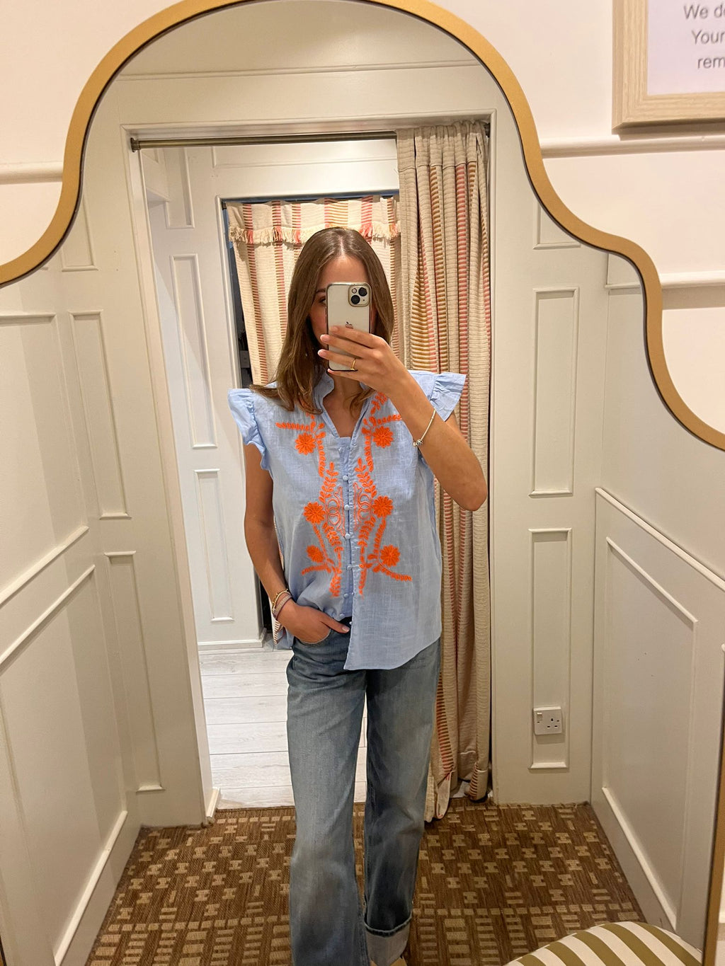 Frill neck shirt