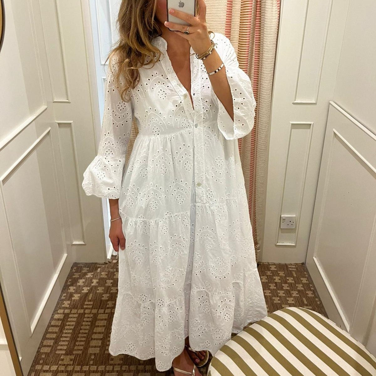 White Anglaise effect dress