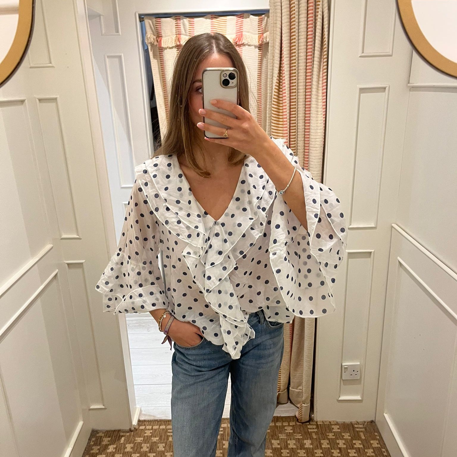 Spotty frill top