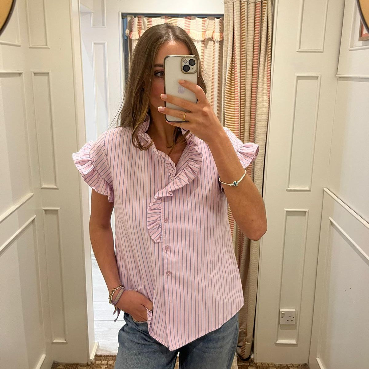 Frill neck shirt