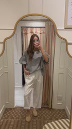 Stipe puff sleeve tee