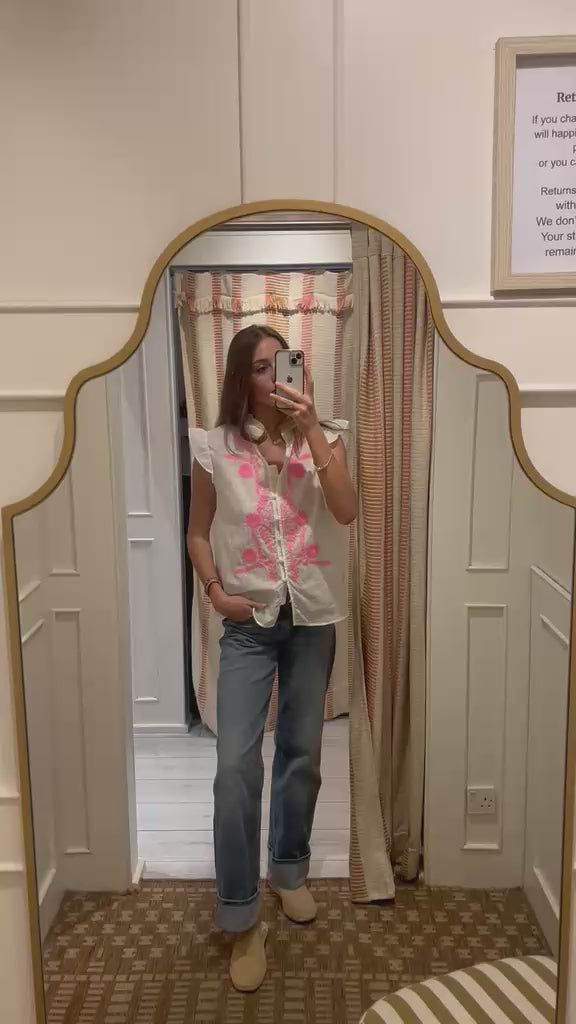 Frill neck shirt