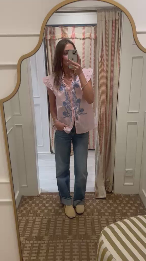 Frill neck shirt