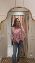Spotty frill top