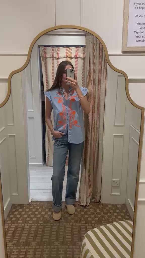 Frill neck shirt